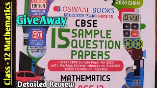 Oswaal class 12 mathematics sample paper  CBSE exam 2020  Faadu sample paper [upl. by Polky]