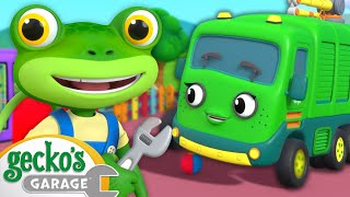 Wheels on The Truck Song  Sing Along at Geckos Garage  Truck Cartoons for Kids [upl. by Irrac771]