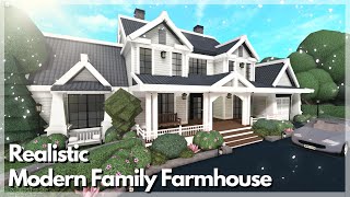 Bloxburg  Realistic Modern Family Farmhouse Speedbuild  Roblox House Build [upl. by Azaleah]