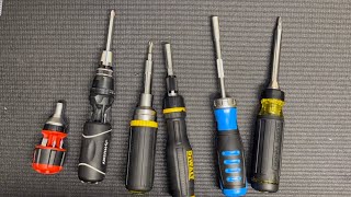 MultiBit Ratcheting Screwdrivers Kline Tools Milwaukee Lenox Amazon Basics DeWalt Husky [upl. by Dnalevelc303]