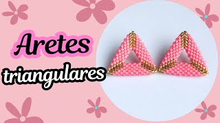 Aretes triangularesMiyukiCómo hacer aretes triangulares [upl. by Yanffit39]