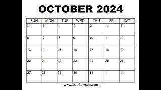 Printable October 2024 Calendar [upl. by Etaner]