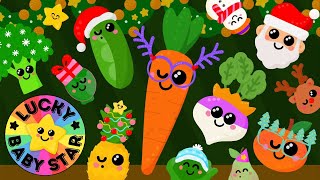 Dancing Fruits amp Veggies Go To The North Pole🎄 Sensory Fruit Party for Babies [upl. by Hobbie]