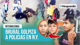 💥👊🇺🇸 Dos policías fueron BRUTALMENTE golpeados por varios migrantes en New York  Vanguardia [upl. by Eddra464]