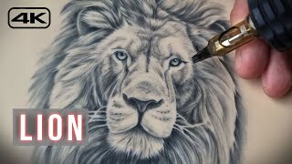 Lion Tattoo Tutorial  Realistic Portrait [upl. by Corrinne]