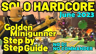 tds grind gem Solo Hardcore with Golden Minigunner tds No DJ No Commander [upl. by Issim]