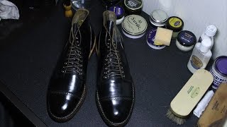 ASMR clean amp restore Viberg shell cordovan boots VeTiVeR [upl. by Gilson]