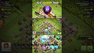 22 Trophies 🏆 Th10 Legend PUSHING ATTACKS ⚡  Hunters Of COC  Clash Of Clans shorts ytshorts [upl. by Lotsyrc]