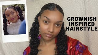 Yara Shahidi Grownish Inspired Hairstyle  Zoey Bubble Pigtails [upl. by Namara72]