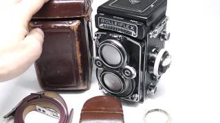 ROLLEIFLEX ローライフレックス 35F Xenotar クセノタール 75mmF35（中村光学OH済） 純正フード  純正革ケース  新品革ストラップ [upl. by Dnaloy]