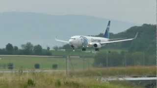 Egyptair Boeing 737800 landing amp takeoff  GVA  2872012 [upl. by Anoj179]