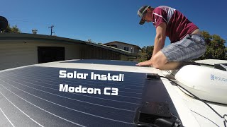 Kings Semi Flexible 160w Solar Panel Install on Modcon C3 Hybrid Or RV Van or Caravan Australian [upl. by Norramic]