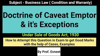 Doctrine of Caveat Emptor amp its Exceptions [upl. by Sloan]