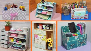 6 SIMPLE DIY ORGANIZERS FOR STORAGE FROM CARDBOARD BOXES HANDMADE CRAFT FROM CARDBOARD BOXES [upl. by Yenot]