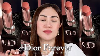 DIOR  ROUGE DIOR FOREVER  DIOR LIPSTICK  TRANSFER PROOF FORMULA amp NEW ROUGE DIOR BLUSH  SWATCHES [upl. by Cicenia76]