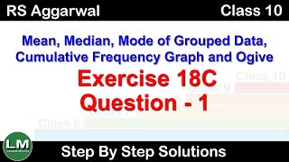 Mean Median and Mode Ogive  Class 10 Exercise 18C Question 1  RS Aggarwal  Learn Maths [upl. by Chilson]