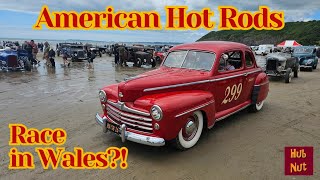 American Hot Rods race on a Welsh beach Vintage Hot Rod Association at Pendine Sands [upl. by Notirb]