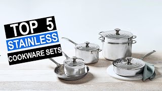 ✅Top 5 Best Stainless Steel Cookware Sets To of 2024 [upl. by Aiuqcaj]