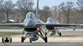 5x Dutch F16  Runway 24L departures  Volkel Air Base UDEEHVK [upl. by Walston]