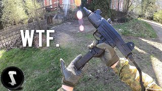 900 RPM FULLAUTO UZI Ruins Airsoft Players Day [upl. by Oriel]