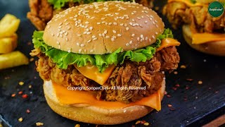 Crispy Chicken Burger Recipe by SooperChef [upl. by Naesal]