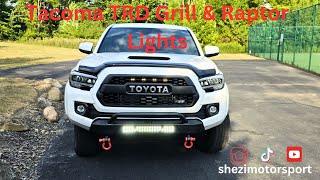 Toyota Tacoma TRD PRO Grill And Raptor Lights install [upl. by Yelena]