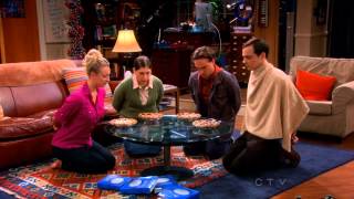 TBBT Game Night  Wheres Waldo Wrestling Kissing Long Division and Pie Eating [upl. by Ajnot]