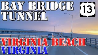 Chesapeake Bay Bridge Tunnel  Underwater  Virginia Beach  Virginia  4K Infrastructure Drive [upl. by Aierdna]