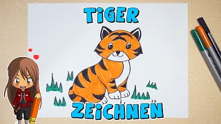 Tiger einfach malen für Kinder  ab 9 Jahren  Malen mit Evi  deutsch [upl. by Balduin]