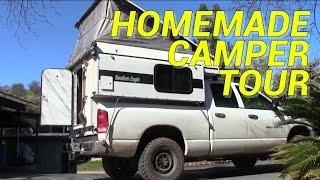 Homemade Popup Camper Tour [upl. by Nanyt464]