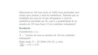 Distribuições discretas  Aproximação da Hipergeométrica à Binomial [upl. by Kcirret]