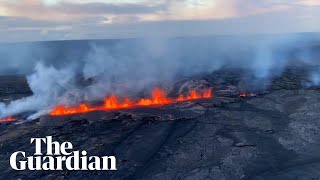 Aerial pictures show Hawaii’s Kilauea volcano erupting [upl. by Esydnac]