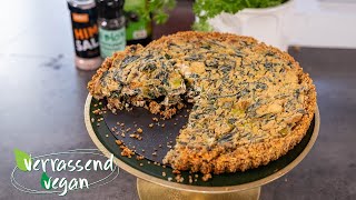 Spinazie quiche met quinoa bodem  Verrasend Vegan [upl. by Eenitsed]