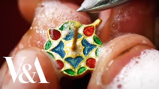 How was it made Making and enamelling an earring  VampA [upl. by Kciredohr49]