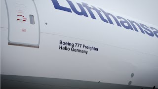 Arrival of Lufthansa Cargo’s fifth B777F “DALFE” in Frankfurt on 12 February [upl. by Costa]