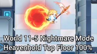 Guardian Tales World 115 Nightmare Mode  Heavenhold Top Floor 100 [upl. by Gnouv]