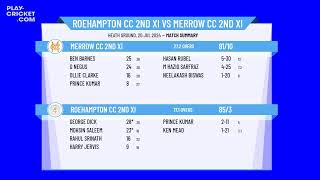 Roehampton CC 2nd XI v Merrow CC 2nd XI [upl. by Andromede239]