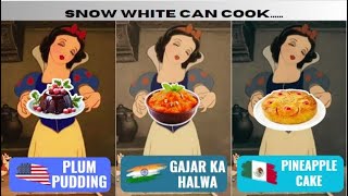 Snow White SHOWS OFF her cooking skills in 10 Languages [upl. by Attiuqram]