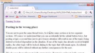 XHTML and CSS Tutorial  7  Creating a Link Within a Web Page [upl. by Spalla]