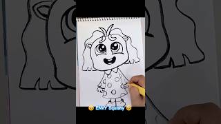 Paper ASMR Drawing ENVY💙  DIY Paper Squishy  부럽이 종이 스퀴시 만들기🥹 [upl. by Boulanger]