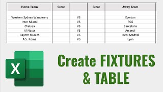 Create Fixture List amp League Table in Excel  Tutorial [upl. by Werby232]