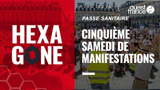 Cinquième journée de manifestations contre le passe sanitaire quelques jours après son extension [upl. by Anitsrihc]