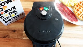 Chefman AntiOverflow Waffle Maker Review  Live Demo [upl. by Aramit876]