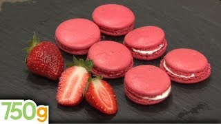 Recette de Macarons à la fraise  750g [upl. by Filippo]