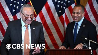 Chuck Schumer Hakeem Jeffries endorse Kamala Harris for president  full video [upl. by Aerua225]