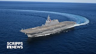 Japans largest warship arrives on US shores for military testing [upl. by Alene571]