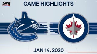 NHL Highlights  Canucks vs Jets – Jan 14 2020 [upl. by Benedict]