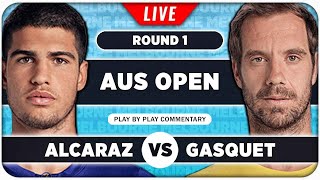 ALCARAZ vs GASQUET • Australian Open 2024 • LIVE Tennis PlaybyPlay Stream [upl. by Kipper]