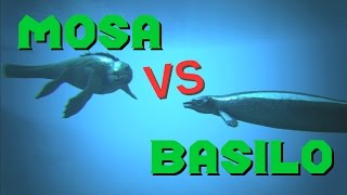 Mosasaurus vs Basilosaurus  ARK Survival Evolved [upl. by Annayek]