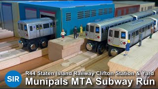 Munipals MTA R44 Staten Island Railway Clifton Station amp Yard Subway Run Trainman6000 [upl. by Alcott]